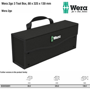 [05004352001] Tas Perkakas Wera 05004352001 2go 3 Tool Box, 80 x 325 x 130 mm