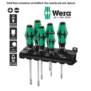 [05105650001] Obeng Set Wera 05105650001 Screwdriver Lasertip & Rack - Mekanik - 6Pc