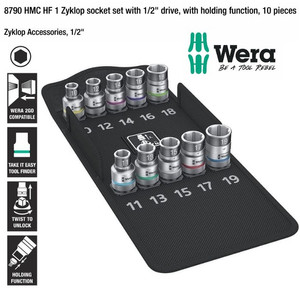[05004203001] Socket Metric Set Wera 05004203001 Zyklop Accessories 1/2" Drive, 10Pc