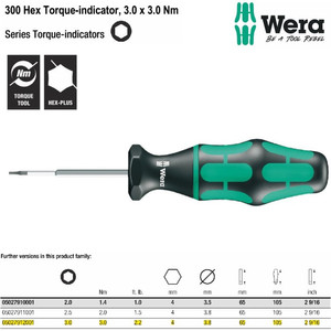 [05027912001] Obeng Torsi Hex-Plus 3.0 mm -3.0 Nm Wera 05027912001 Torque-indicators