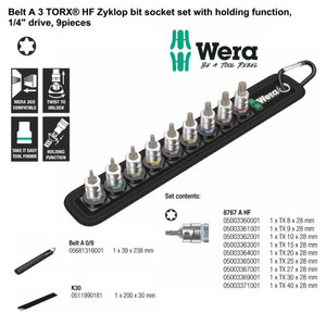 [05003882001] Socket Bintang Wera 05003882001 Torx Zyklop Bit Socket Set 1/4" Drive
