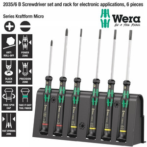 [05118152001] Obeng Mirco Set Wera 05118152001 2035/6 Mirco B Screwdriver Set 6 Pc