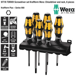 [05024410001] Obeng Ketok Bintang Set Wera 05024410001 Kraftform Chiseldriver 6 Pc