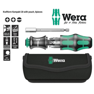 [05134491001] Obeng Bits Set Wera 05134491001 Kraftform Kompakt 28 With Pouch 6 Pc
