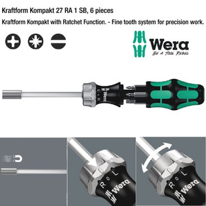 [05073660001] Obeng Bit Ratchet Set Wera 05073660001 Kraftform Kompakt 27 RA 1 SB