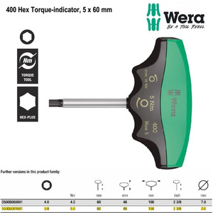 [05005081001] Kunci T Hex Torque-Indicator 5x60mm Wera 05005081001 Tip 5.0 Nm - 18Nm