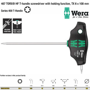 Kunci T Bintang TX 6 x 100 mm Wera 05023367001 HF TORX Screwdriver