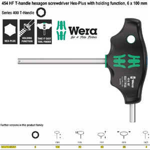[05023346001] Kunci T Hex-Plus 6 x 100 mm Wera 05023346001 HF Hexagon Screwdriver