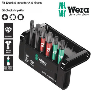 [5057694001] Mata Obeng Set Wera 05057694001 Bit-Check 6 Impaktor 2, 6 Pcs