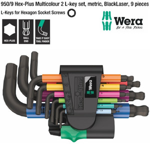 [05133164001] Kunci L Hex-Plus Metric Set Wera 05133164001 Ball Point L-Key, 9 Pc