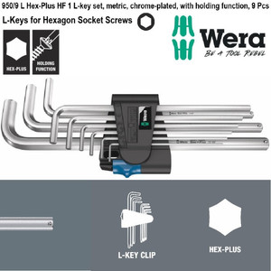 [05022130001] Kunci L Hex-Plus HF Metric Set 9 Pc 05022130001 L-Key Wera