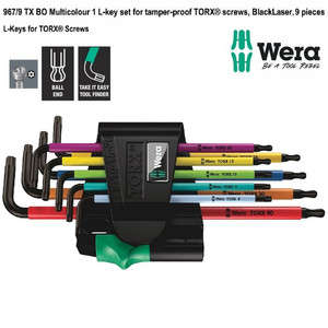 Kunci L Bintang Set mm Wera 05024335001 Ball Point BO TorxL-Key,9 Pc