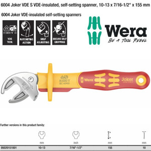 [05020151001] Kunci Inggris VDE S Wera 05020151001 Joker VDE S Self-Setting Spanner