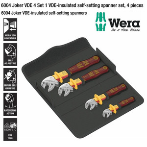 [05020170001] Kunci Inggris VDE Wera 05020170001 6004 Joker VDE 4 Set 1 self-setting
