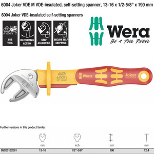 [05020152001] Kunci Inggris VDE M Wera 05020152001 Joker VDE M Self-Setting Spanner