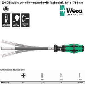 [05028161001] Gagang Bit 1/4"x173.5mm Wera 05028161001 Bitholding screwdriver Slim