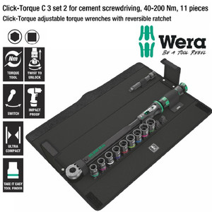 [05075681001] Click-Torque C 3 Impaktor 1/2" 40-200 Nm Set 2 Cement Wera 05075681001