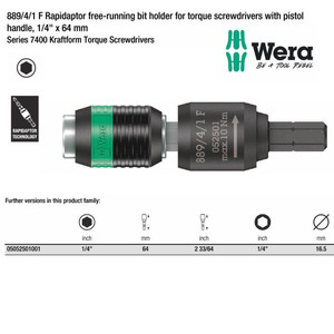 [05052501001] Sambungan Bit 1/4"x64 mm Wera 05052501001 Bit Adaptor Torque S/drivers