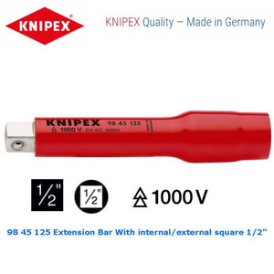 [9845125] Adaptor 1/2" 98 45 125 KNIPEX Extension Bar Internal & External Square