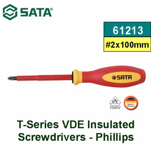 [61213] Obeng Listrik PH 2 x 100 mm (Germany) 61213 VDE Screwdriver Sata Tools