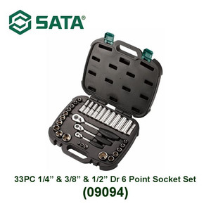 [09094] SOCKET SET 09094 33PC 1/4" AND 3/8" AND 1/2" DR. SOCKET SET SATA