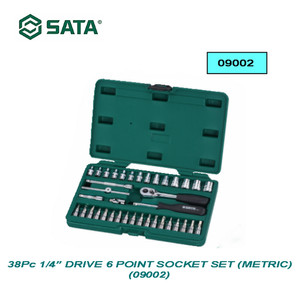 [09002] SOCKET SET 09002 38PC 1/4" DR. SOCKET SET (METRIC) SATA