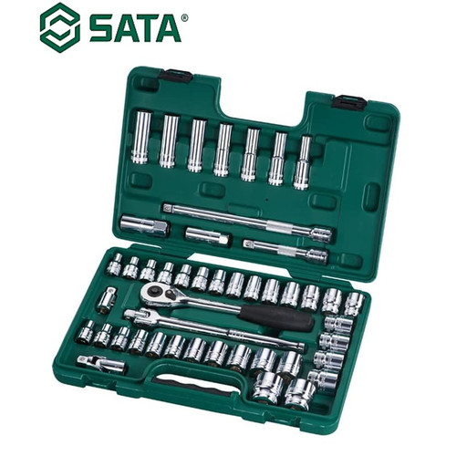 [09006] Kunci Shock 46 Pcs Metrik & Inci 1/2" 09006 Socket Set Sata Tools