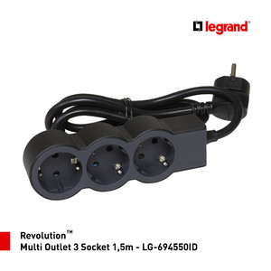 [EZM.7200017] Legrand Revolution Multi Outlet 3 Socket 1,5m - LG-694550ID