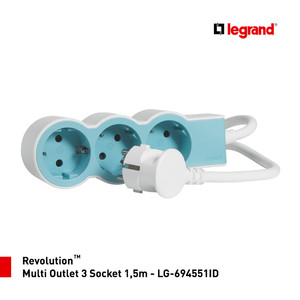 [EZM.7200018] Legrand Revolution Multi Outlet 3 Socket 1,5m - LG-694551ID