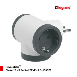 [EZM.7200023] Legrand Revolution Steker T - 3 Socket 2P+E - LG-694520