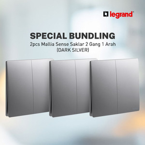 [EZM.7200092] 3pcs - Legrand Mallia Sense Saklar 2G1W - 281002DS