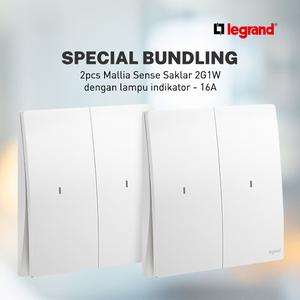 [EZM.7200031] 2pcs - Legrand Mallia Sense Saklar 2G 1W Indikator - 281012MW