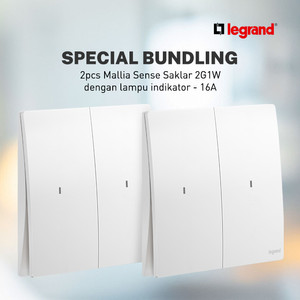 [EZM.7200031] 2pcs - Legrand Mallia Sense Saklar 2G 1W Indikator - 281012MW