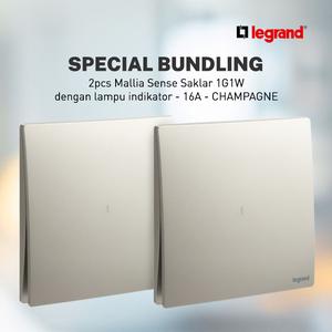 [EZM.7200032] 2pcs - Legrand Mallia Sense Saklar 1G 1W Indikator - 281010CH