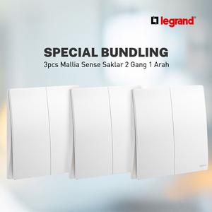 [EZM.7200097] Bundle 3pcs - Legrand Mallia Sense Saklar 2G 1W - 281002MW