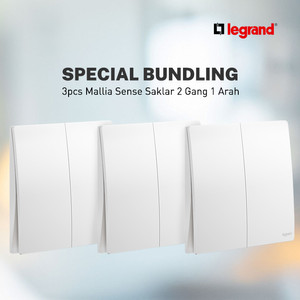 [EZM.7200097] Bundle 3pcs - Legrand Mallia Sense Saklar 2G 1W - 281002MW