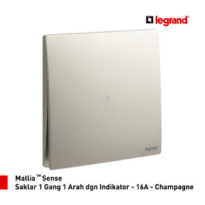[EZM.7200033] Legrand Saklar Mallia Sense 1G1W - Indikator - 16A - Champagne