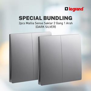 [EZM.7200100] Bundle 2pcs - Legrand Mallia Sense Saklar 2G 1W - 281002DS