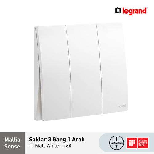 [EZM.7200059] Legrand Mallia Sense - Saklar 3 Gang 1 Arah - 16A
