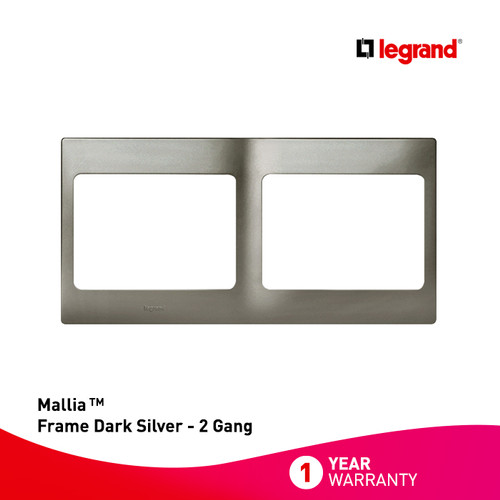 [EZM.7200122] Legrand Mallia - Frame 2 Gang - Dark Silver