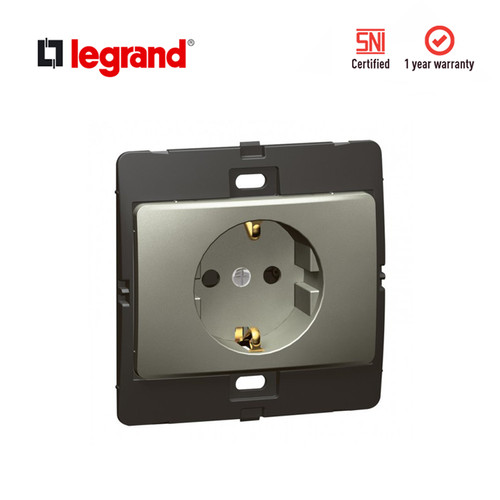 [EZM.7200076] Legrand Mallia - Stop Kontak Schuko - 16A - Dark Silver