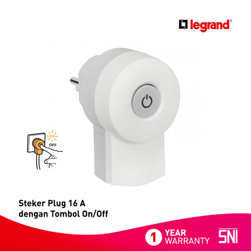 [EZM.7200129] Legrand Steker Plug 16A dengan tombol On/Off