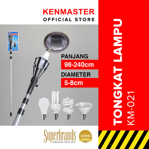 [EZM.2500190] Paket Lampu 7Watt + Tongkat Lampu KM-021-8 Jari / 2.4 Meter Kenmaster - BUND-0228