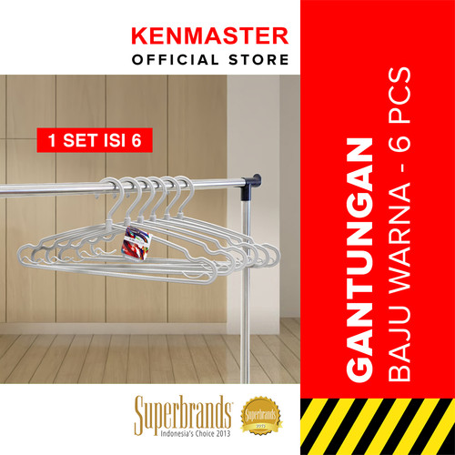 [EZM.2500248] Gantungan Baju H08 Abu- Hanger isi 6 Pcs / Set Kenmaster - GANT076