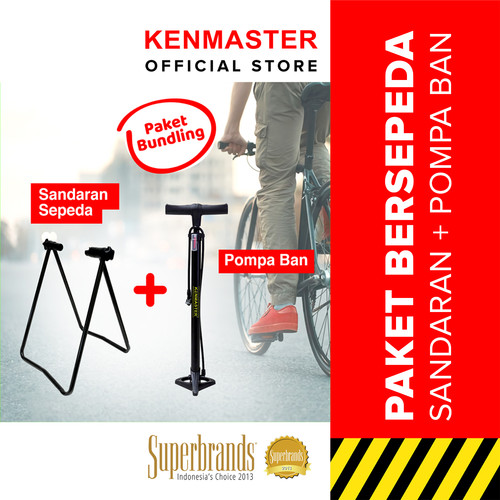 [EZM.2500272] Kenmaster Paket Bersepeda Pompa Hitam + Sandaran Sepeda