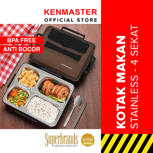 [EZM.2500347] Kotak Makan 4 Sekat KM-014 / Lunch Box Stainless Steel Kenmaster