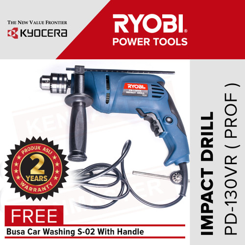 [EZM.2500458] Ryobi Mesin Bor PD-130VR / Impact Drill PD-130VR FREE Busa+Face Shield