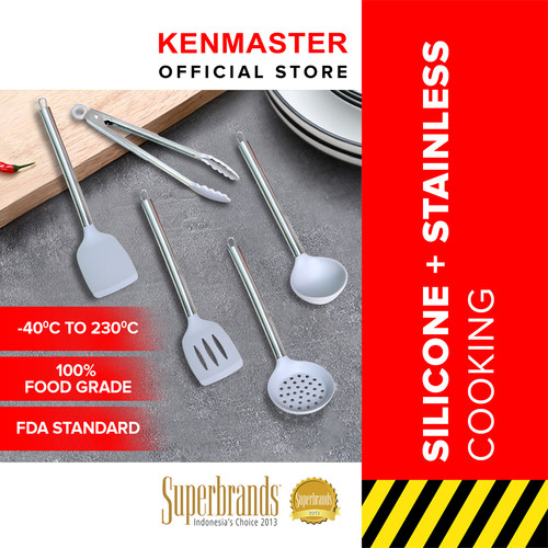 [EZM.2500472] Vima Home Silicone Spatula + Stainless Cooking Set - Gray