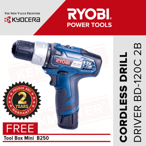 Ryobi Bor Cordles Drill Driver BD-120C 2B 12V FREE ToolBox+FaceShield