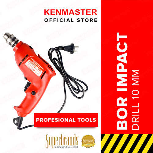 [EZM.2500497] Kenmaster Bor Impact 10MM Electric Drill REVERSIBLE - Merah